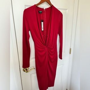 Bebe knit low cut v neck dress